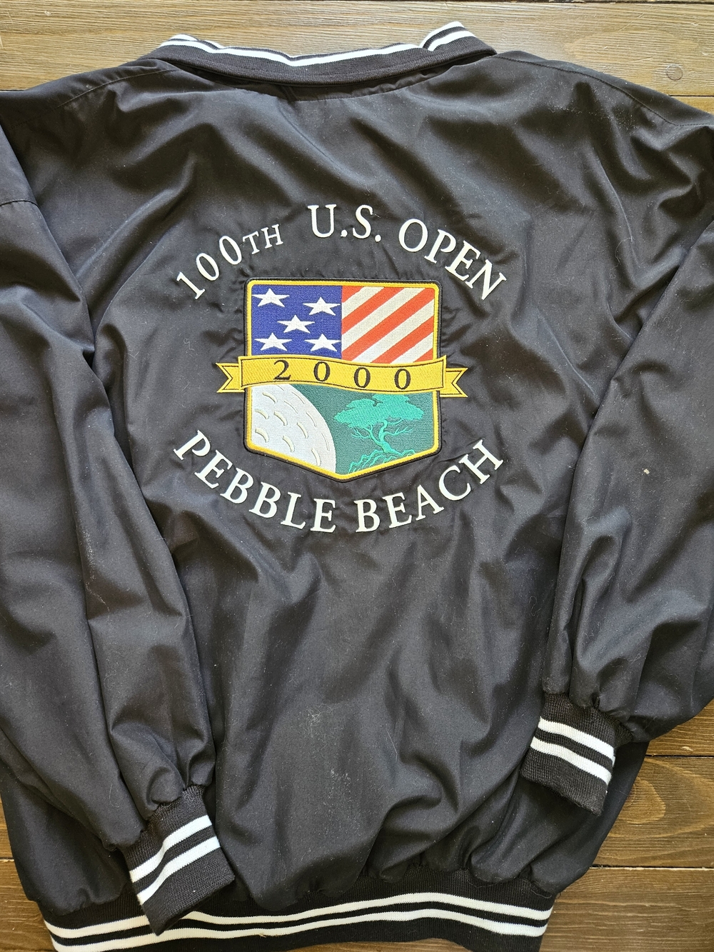 Slazenger 100th U.S. Open Pebble Beach 2000 Full Zip Golf Jacket Windbreaker L - Picture 5 of 6